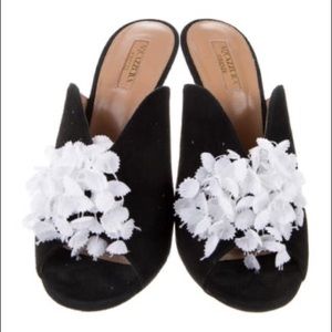 AQUAZZURA FLORAL PRINT SLIDES 10.5| IT 40.5